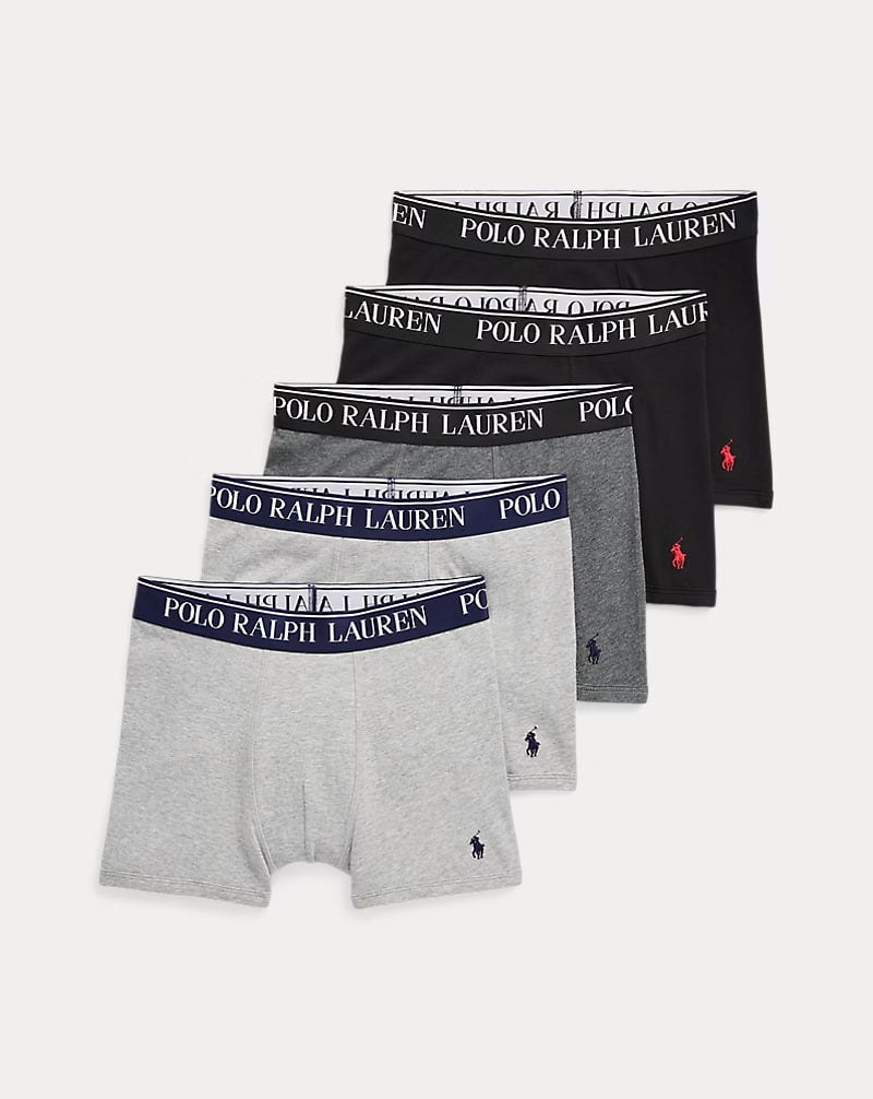 Stretch Cotton Jersey Boxer Brief 5-Pack 8-20 - - Heather