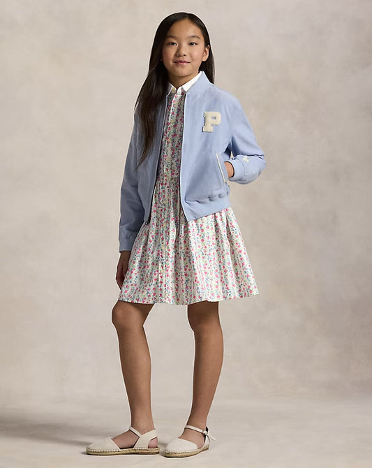 Floral Cotton Oxford Shirtdress 7-16 - -