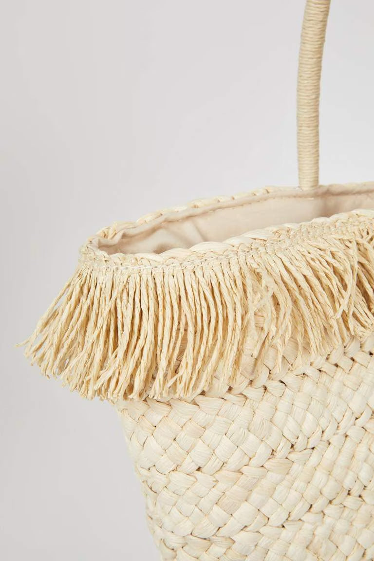 Woman Straw Beach Bag - -
