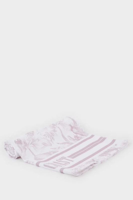 Woman Patterned Cotton Beach Towel - -