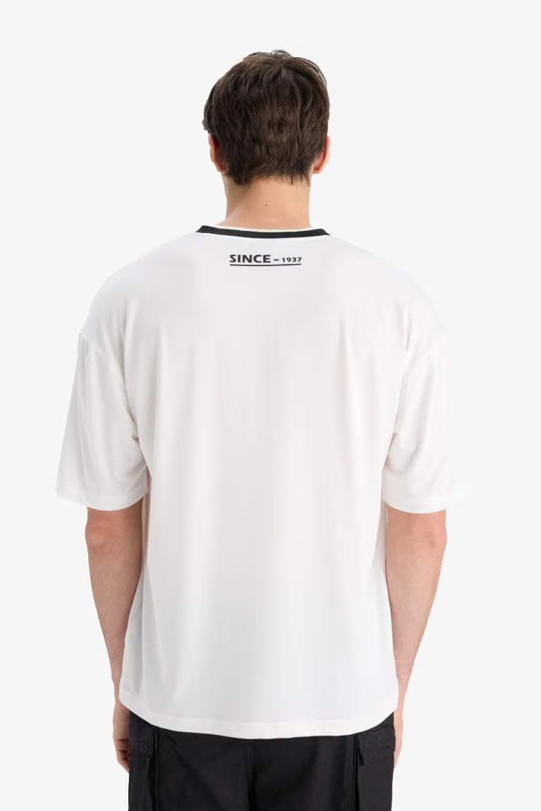 Loose Fit Crew Neck T-Shirt - -