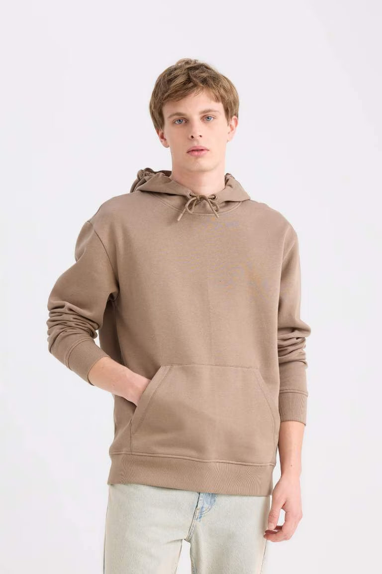 Regular Fit Long Sleeve Sweatshirt - - Light brown