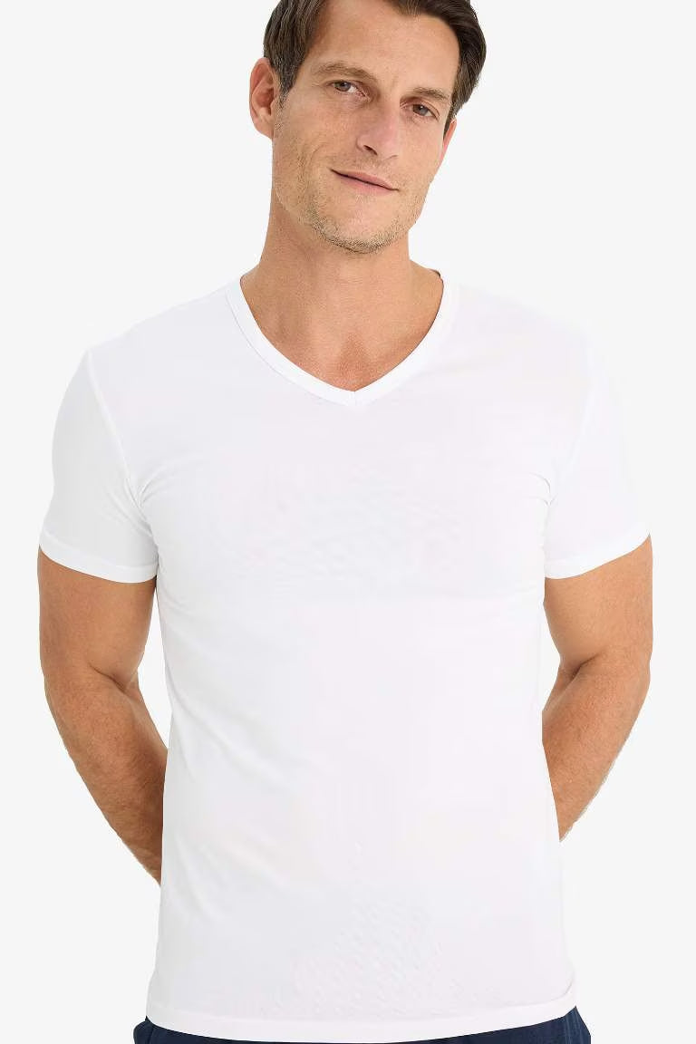 Slim Fit Short Sleeve Knitted Tops - - White