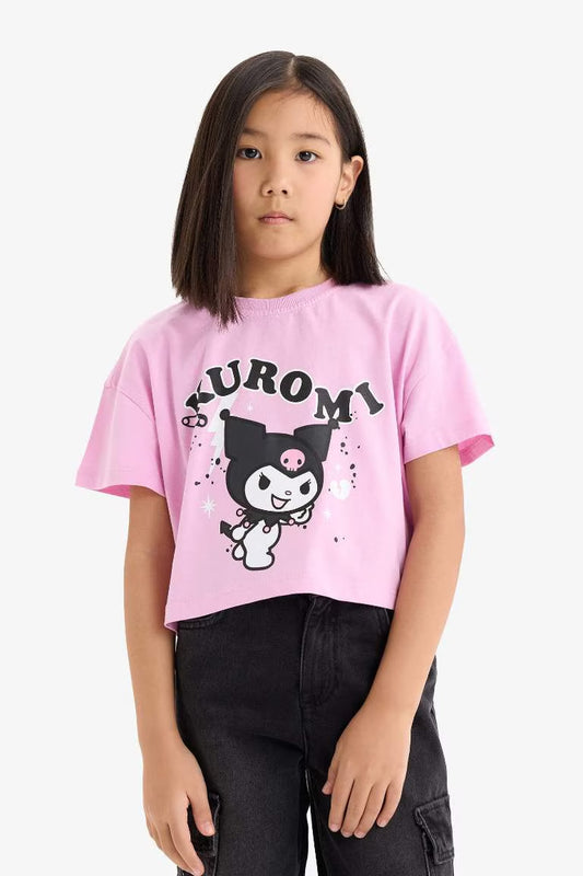 Girl Crew Neck Short Sleeve T-Shirt - -