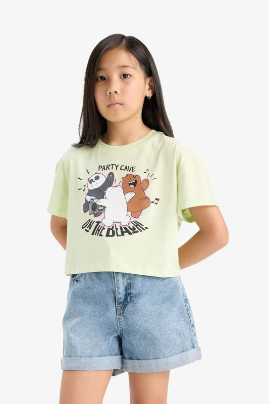 Girl We Bare Bears Crew Neck Short Sleeve T-Shirt - -