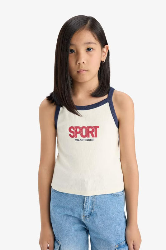 Girl Slim Fit 3D Camisole Tank Top - -