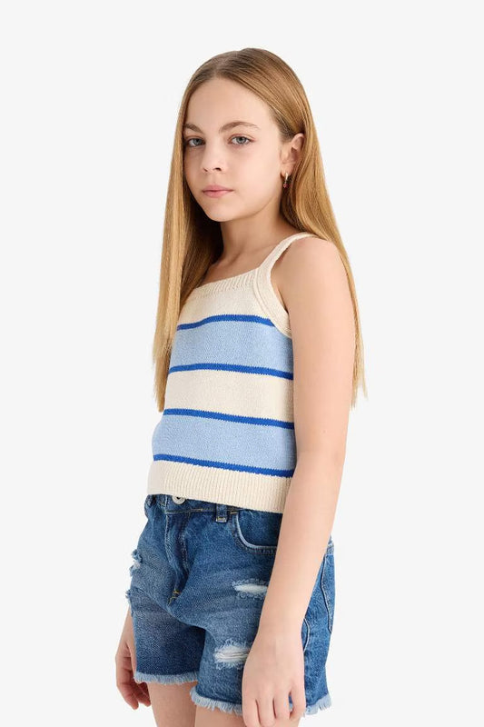 Girl Striped Crop Top - -