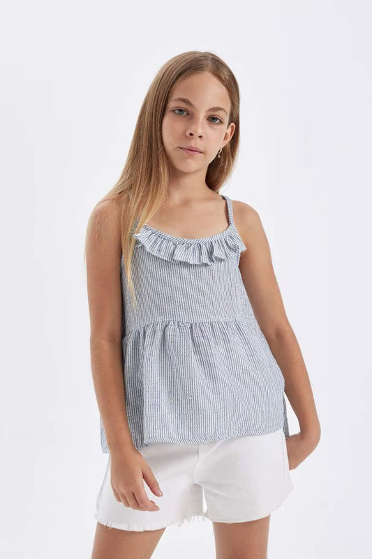 Girl Short Sleeve Blouse - -