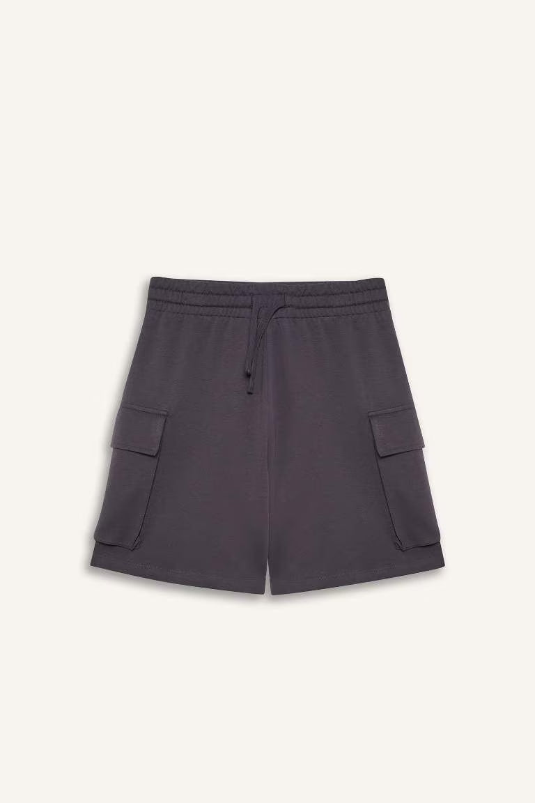 Girl Cargo Fit Sweatshirt Fabric Shorts - -