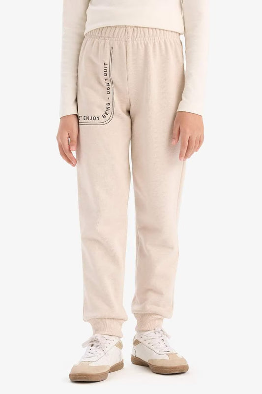 Girl Printed Elastic Waist Leg Jogger Sweatpants - -