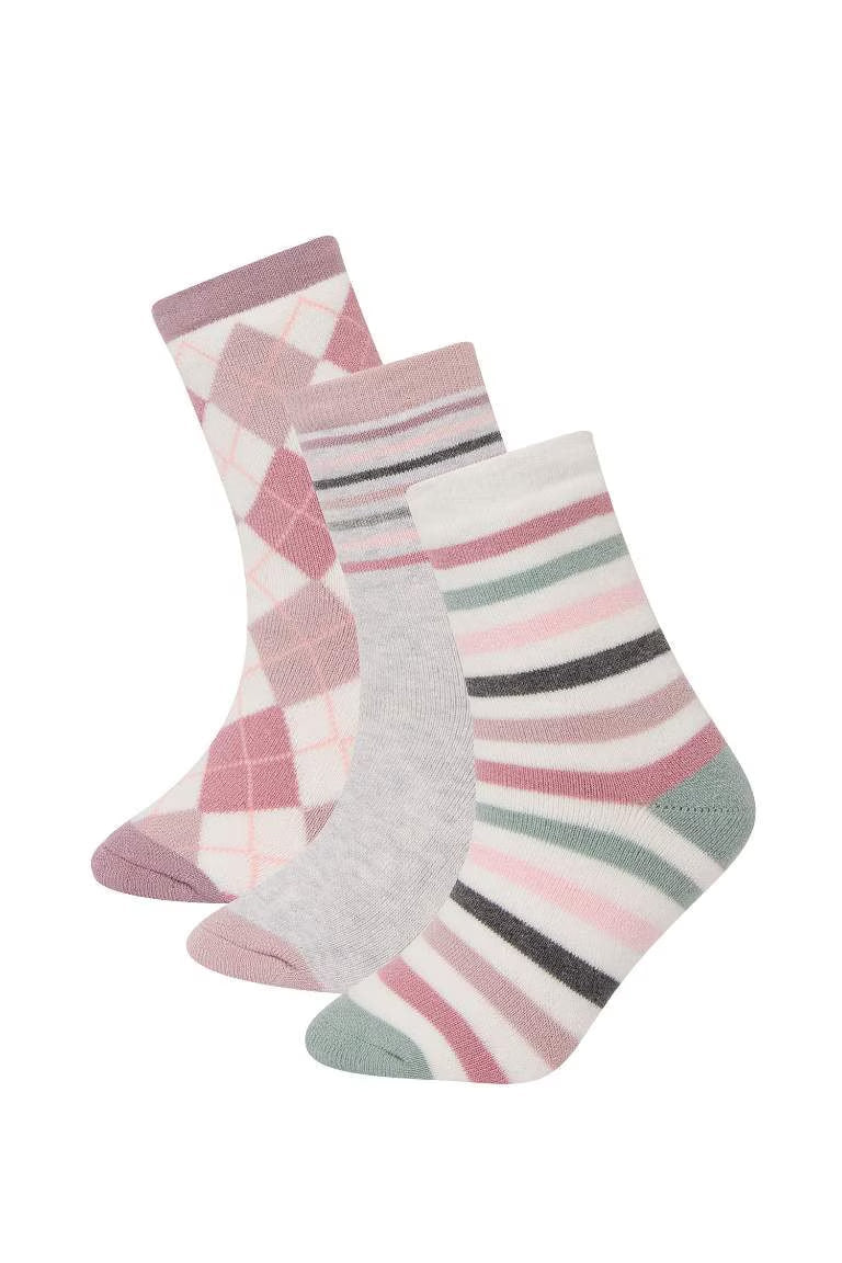 Girl 3 piece Long sock - - Multicolor