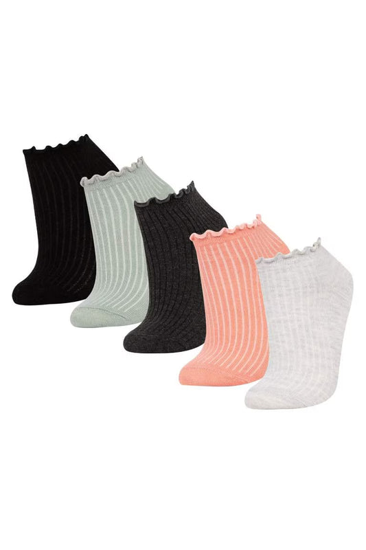 Girl 5 Piece Short Socks - -