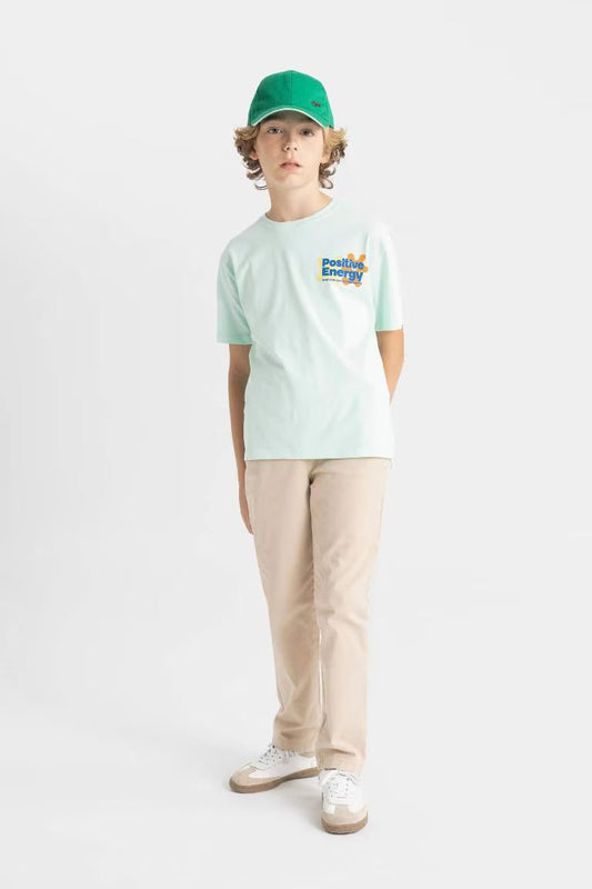 Boy Straight Leg Gabardine School Pants - -