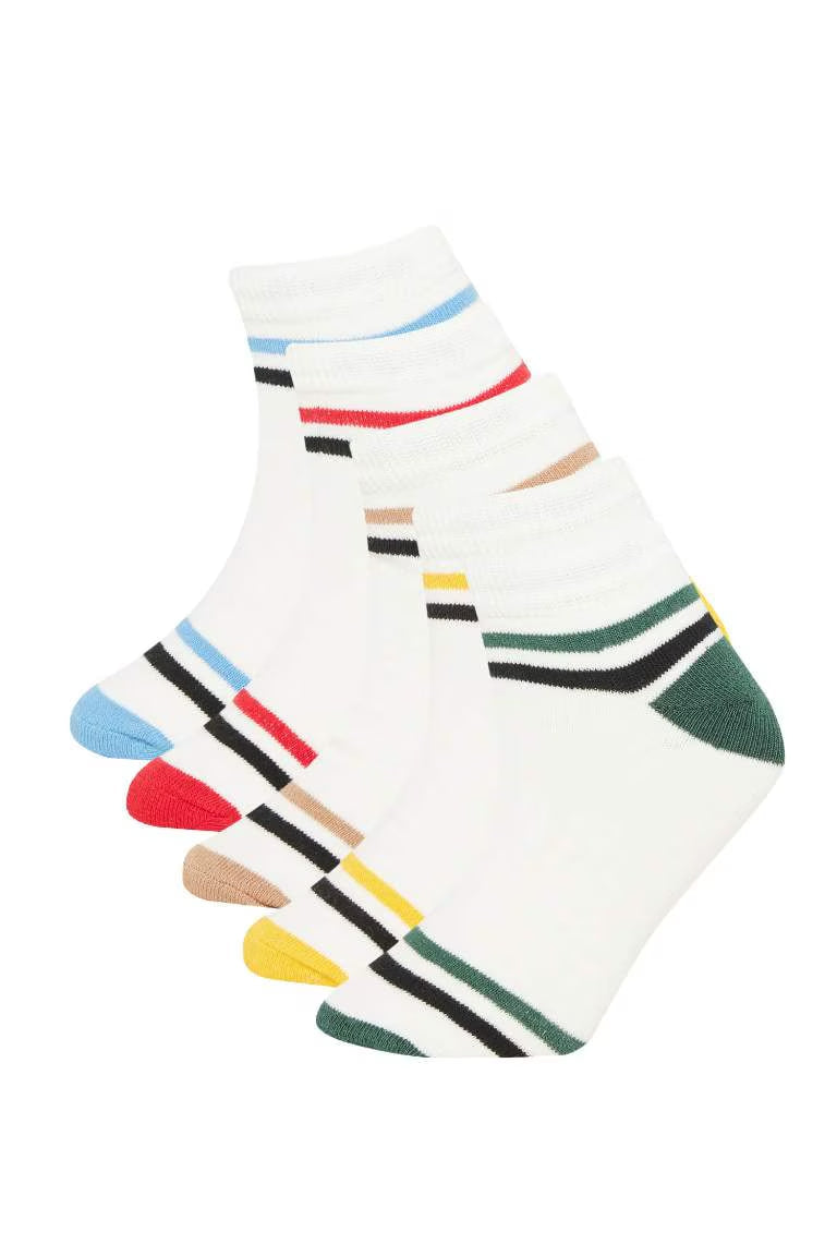 Boy 5 Piece Short Socks - - White