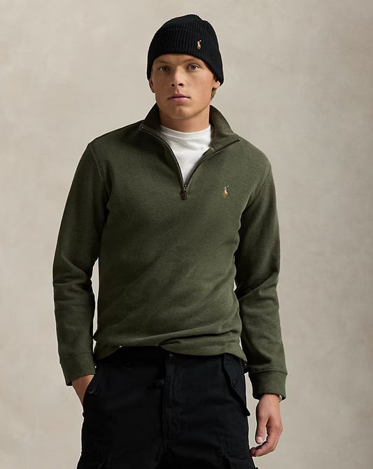 Estate-Rib Quarter-Zip Pullover - - olive green