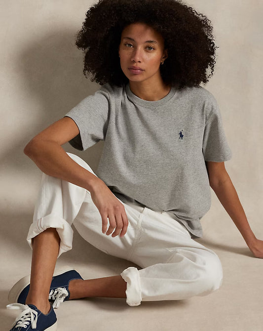 Relaxed Fit Cotton Jersey Tee - - Gray
