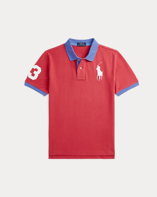 Big Pony Cotton Mesh Polo Shirt 8-20 - - Red