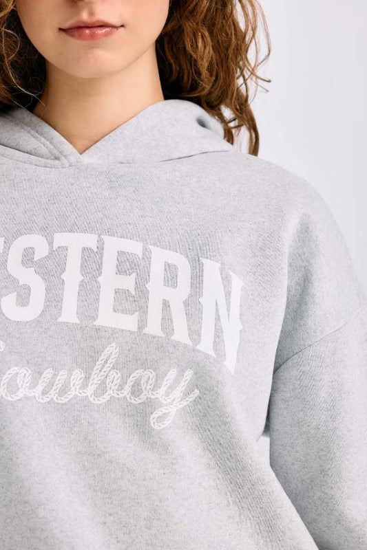 Oversize Fit Printed Long Sleeve Sweatshirt - -