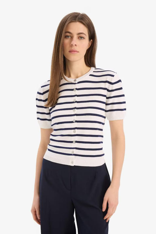 Regular Fit Crew Neck Cardigan - -