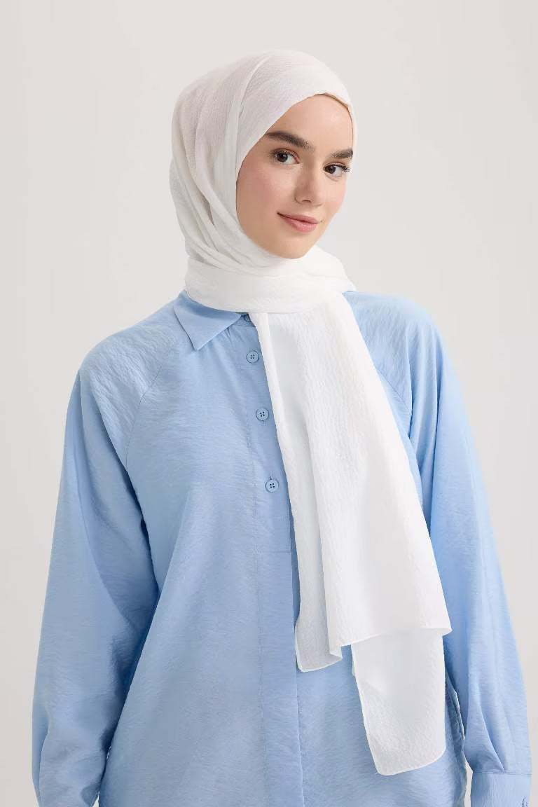 Woman Hijab Shawl - - White