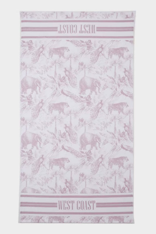 Woman Cotton Beach Towel - - Purple