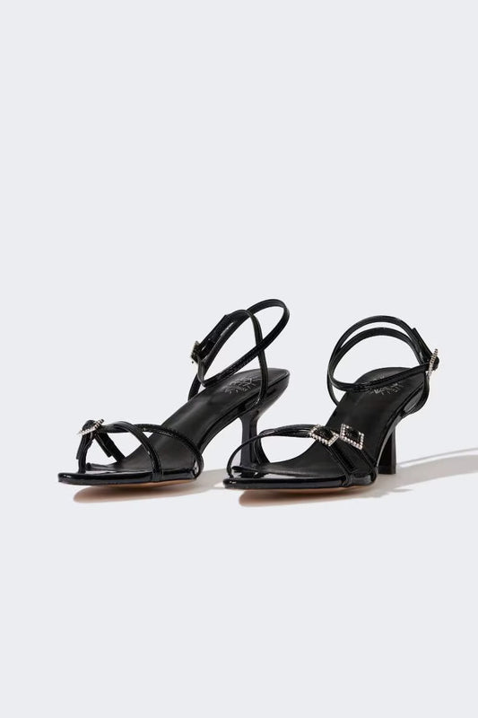 Woman Faux Leather Heeled Sandals - -