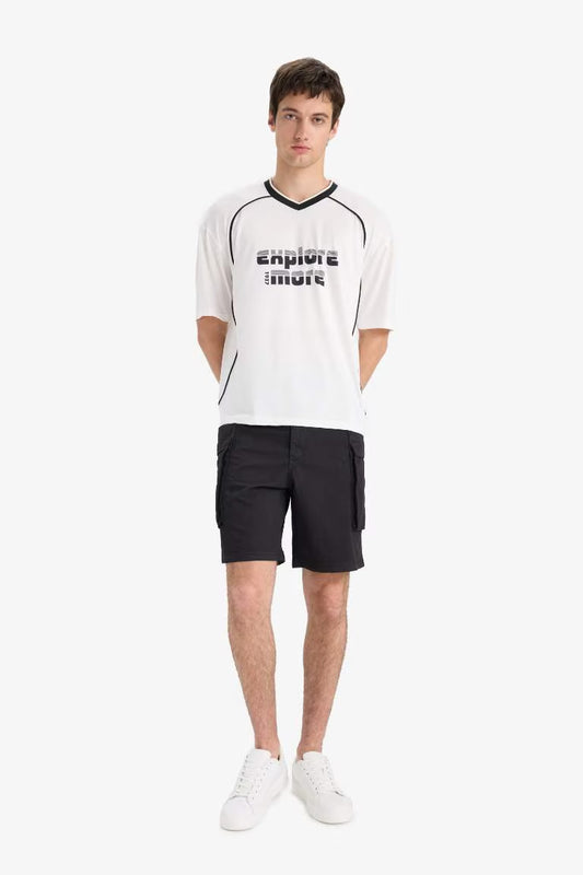 Loose Fit Crew Neck T-Shirt - -