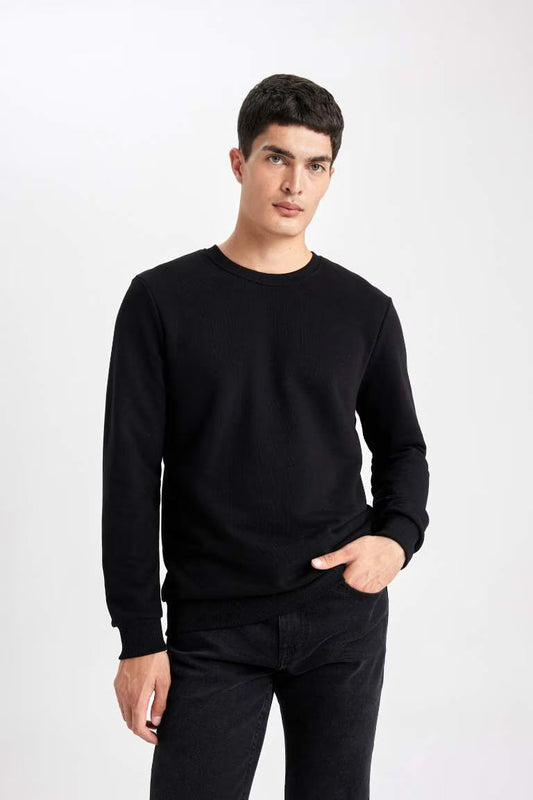 Regular Fit Sweatshirt - - Black