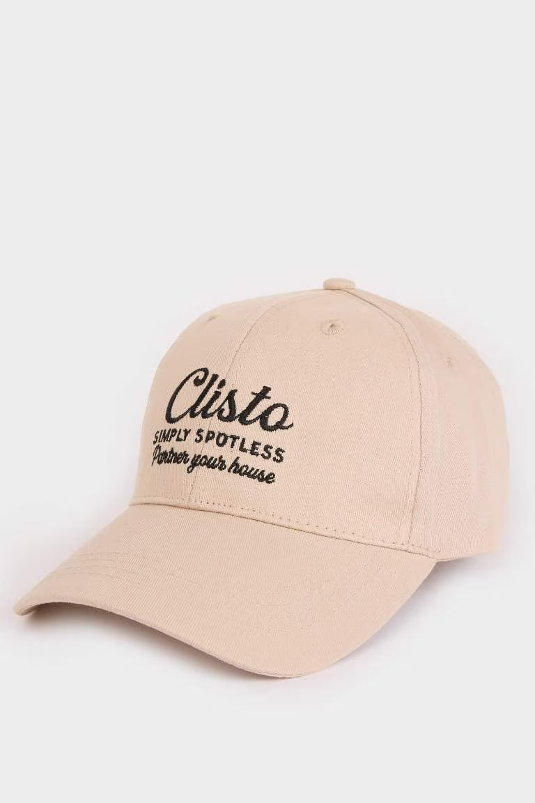 Man Cotton Embroidered Hat - - camel