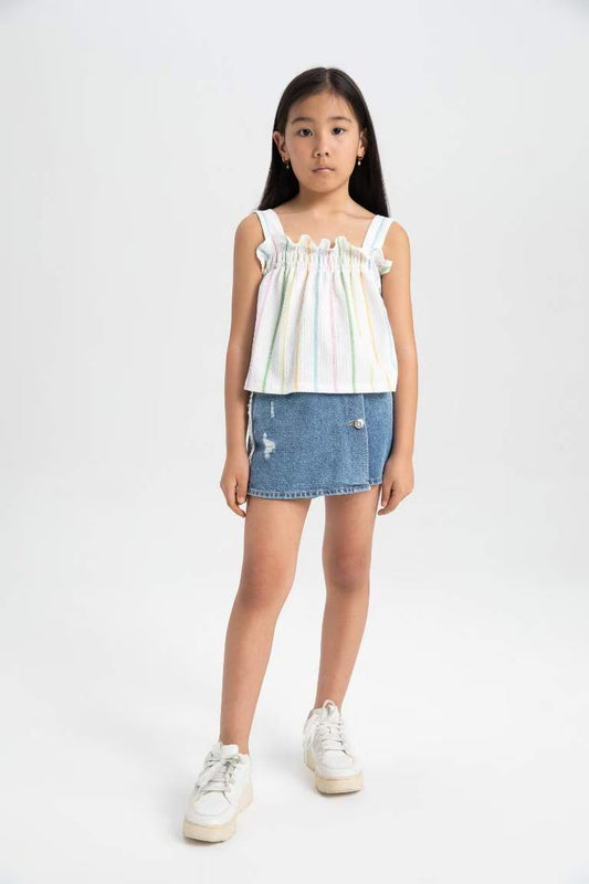 Girl Relax Fit Striped Tank Top - -