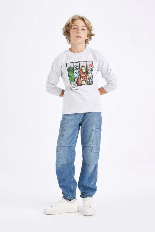 Boy Marvel Comics Crew Neck T-Shirt - -