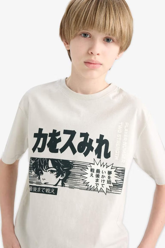 Boy Regular Fit Crew Neck Printed T-Shirt - -