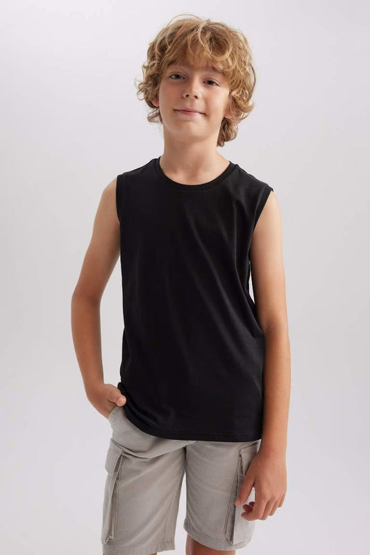 Boy Regular Fit Tank Top - - Black