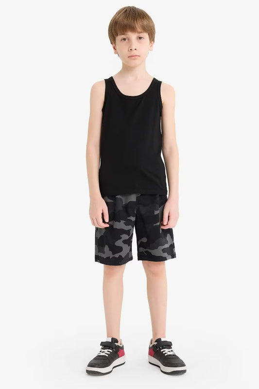 Boy Regular Fit Camouflage Patterned Shorts - -