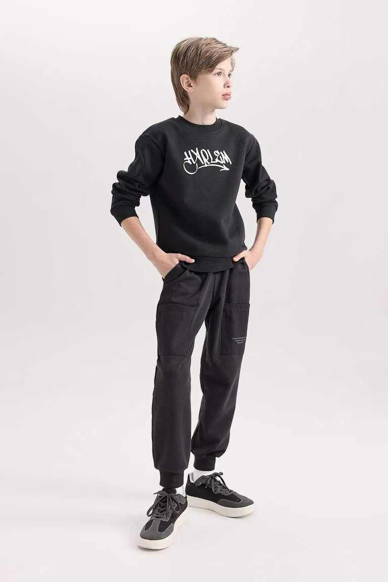 Boy Printed Thick Sweatpants - -