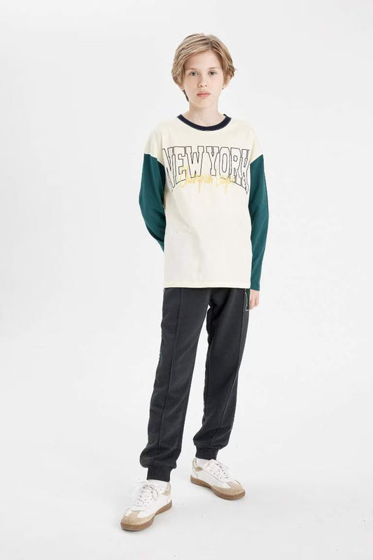 Boy Printed School Sweatpants - -