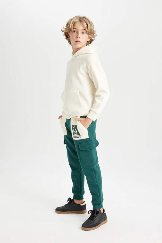 Boy Printed Cargo Jogger Sweatpants - -