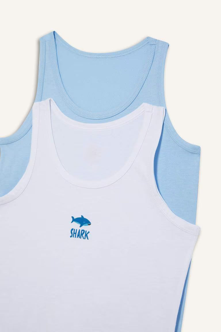 Boy Animal Patterned 2 Piece Undershirts - -