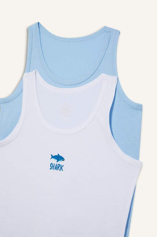 Boy Animal Patterned 2 Piece Undershirts - -
