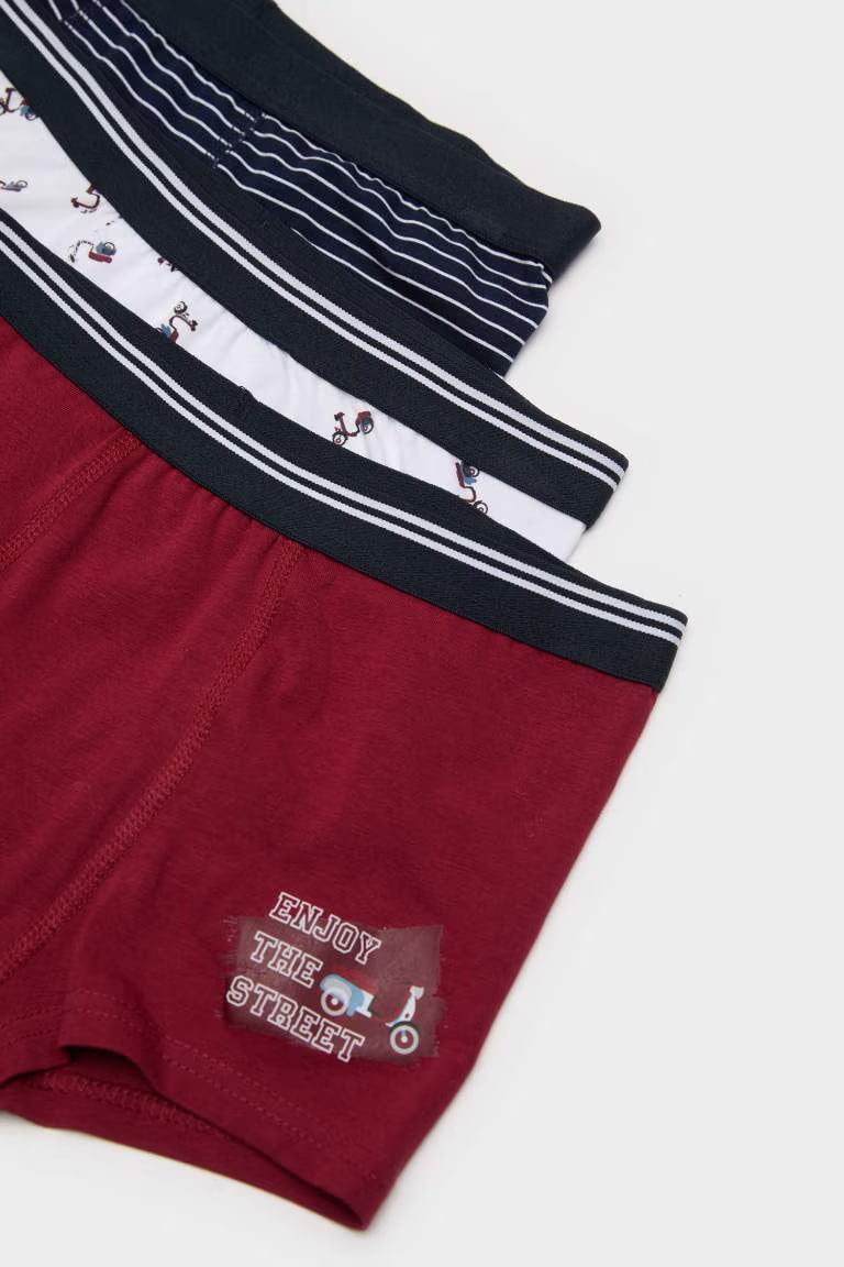 Boy Patterned 3 Piece Boxers - -