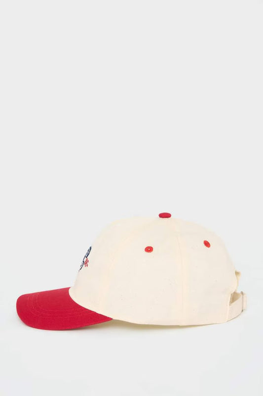Boy Embroidered Cotton Cap - -