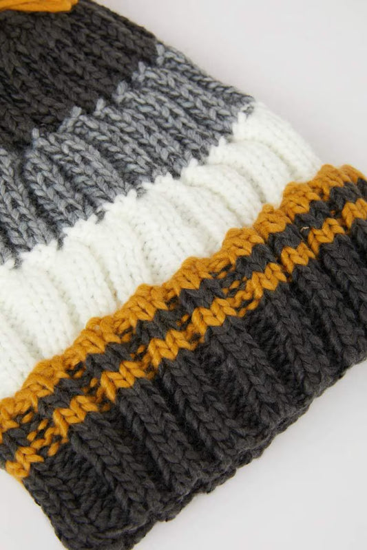 Boy Pompom Knitted Beanie - -