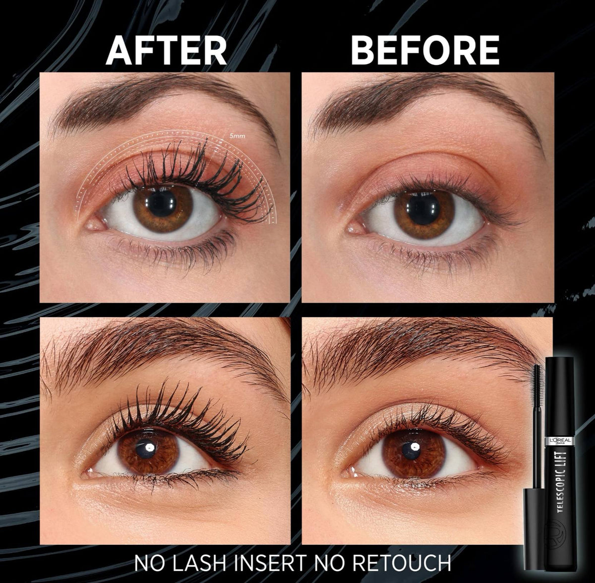 LOREAL PARIS Telescopic Instant Lift Washable Mascara - -
