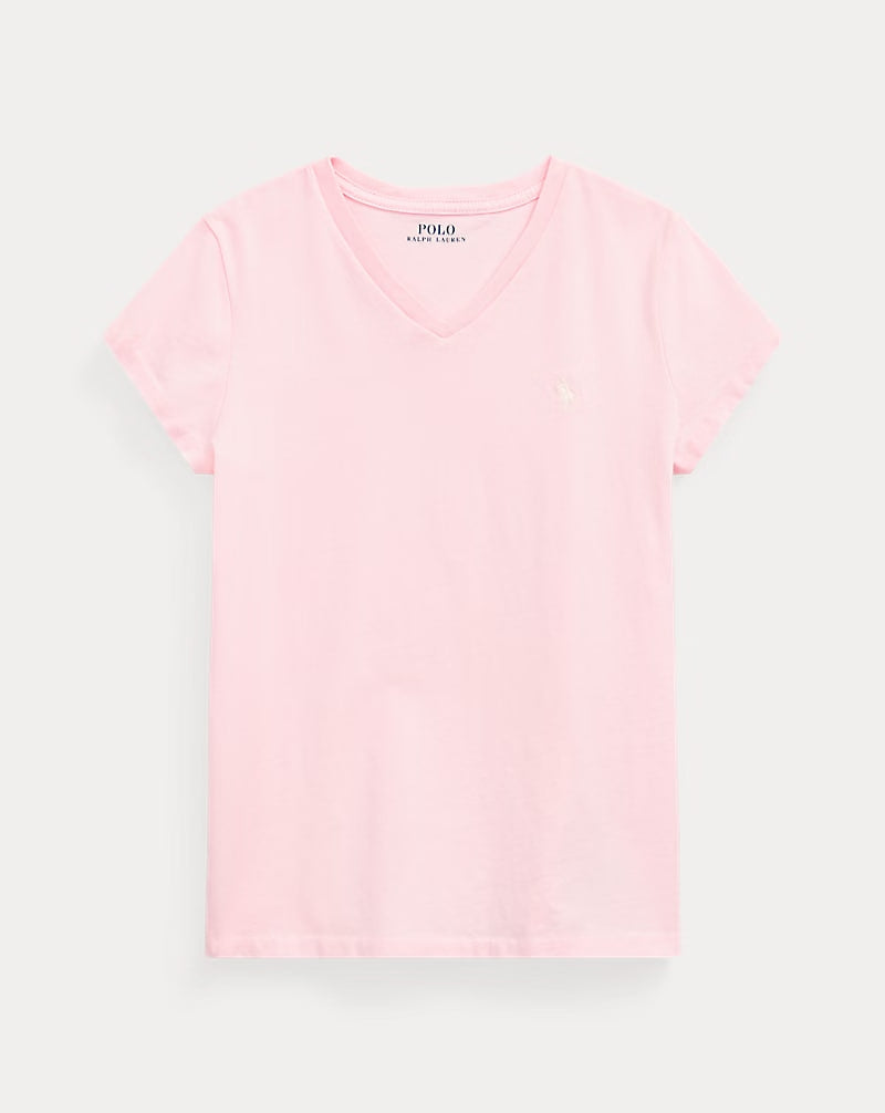 Cotton Jersey V-Neck Tee 7-16 girls - - Pink
