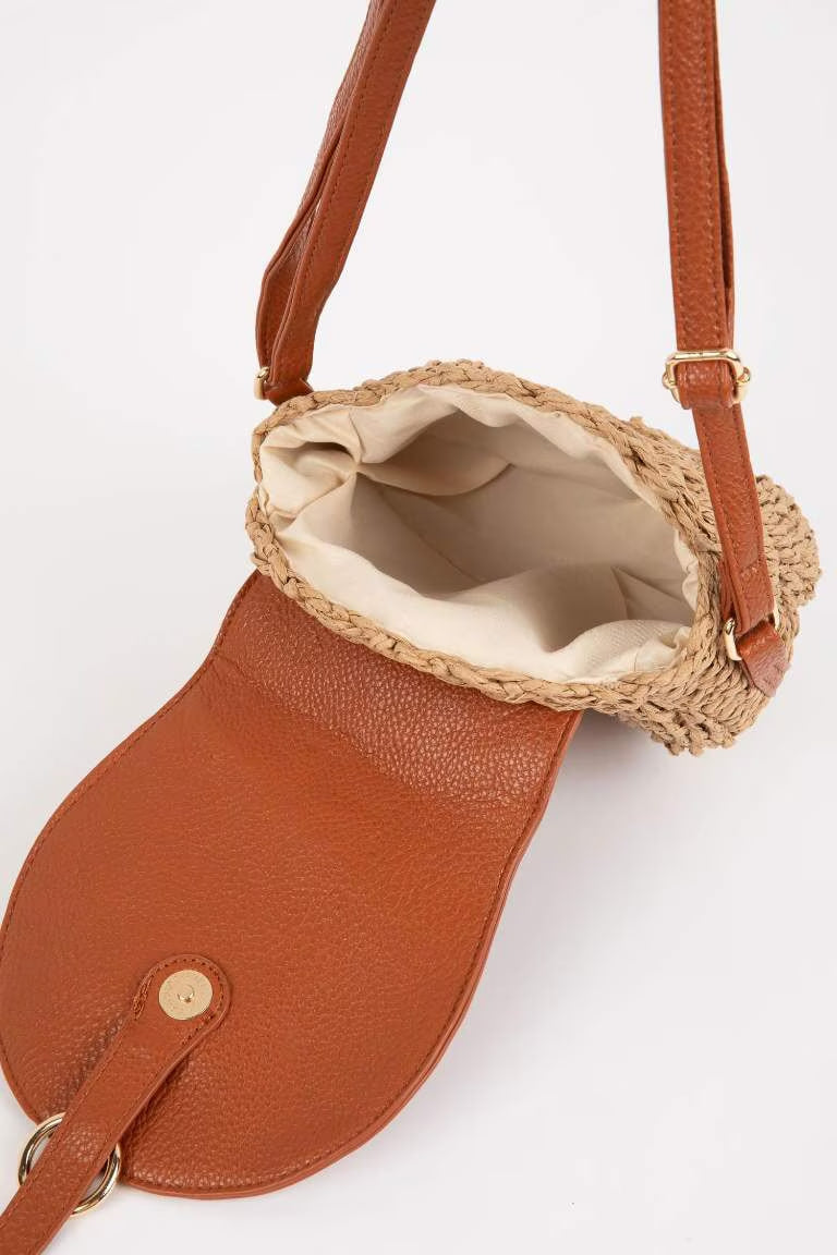 Woman Straw Crossbody Bag - -