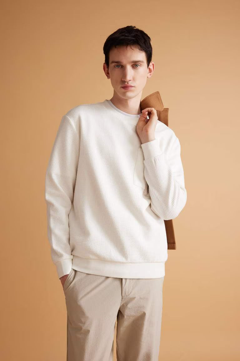 Regular Fit Long Sleeve Sweatshirt - -