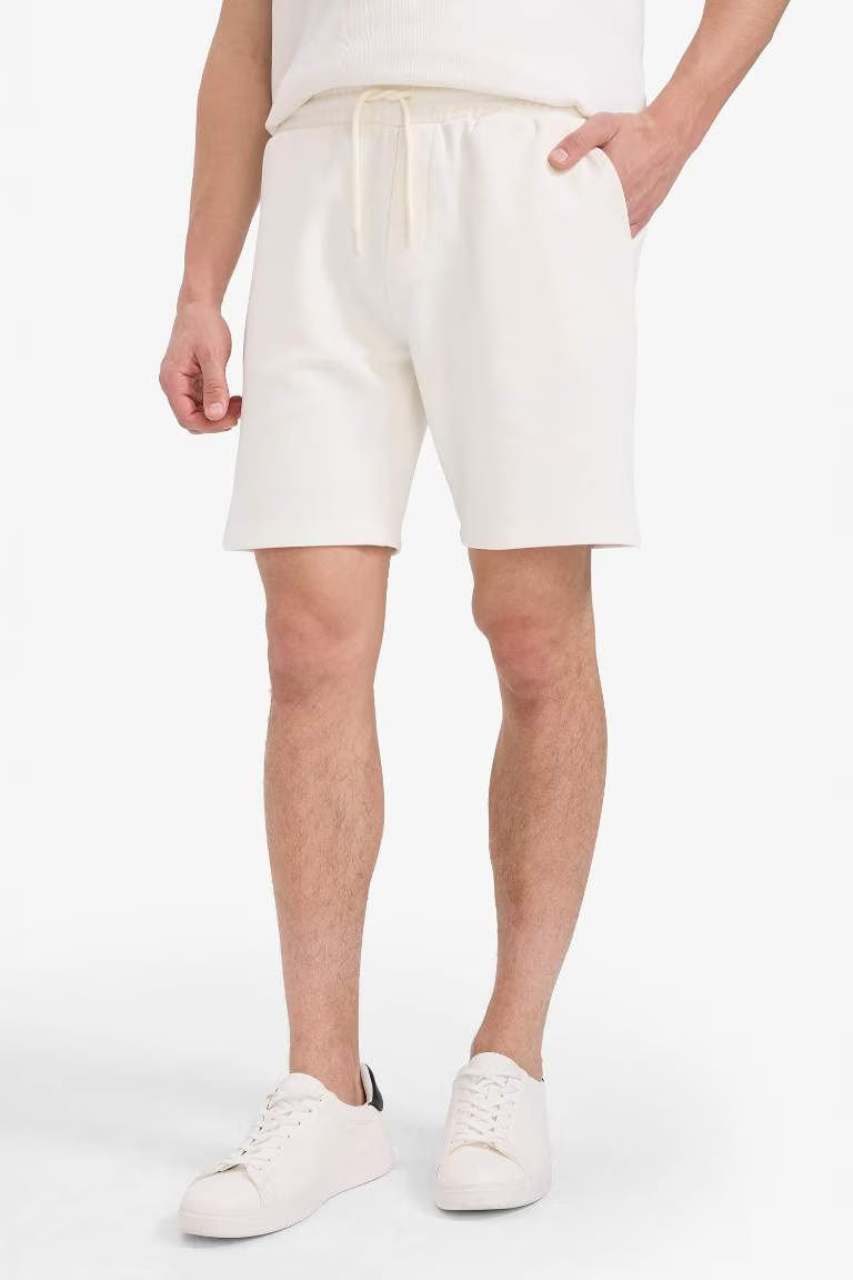 DeFactoFit Standard Fit Sports Waist Tied Shorts - -