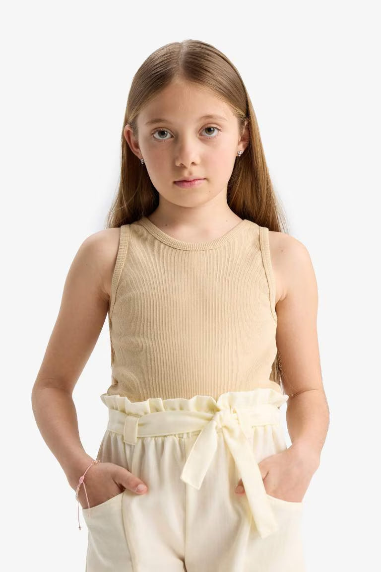 Girl Crop Top - - Beige