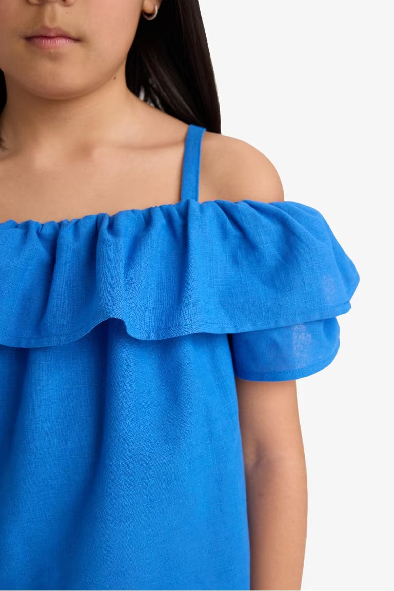 Girl Short Sleeve Blouse - -