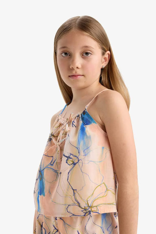 Girl Short Sleeve Blouse - -